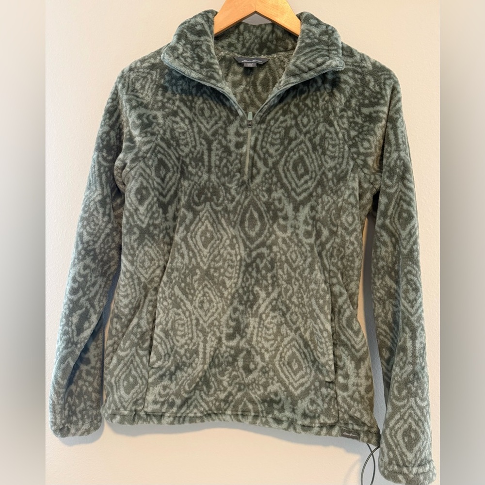 Eddie Bauer Women’s Fleece Patterned Quarter Zip Pullover S